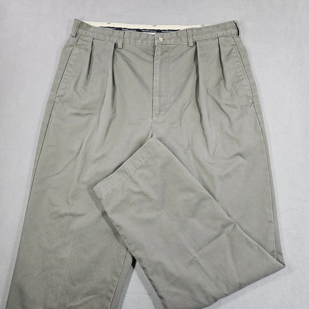 Vintage Polo Ralph Lauren Andrew Chino Pant Mens 38x32 Fits (37x31.5) Pleated